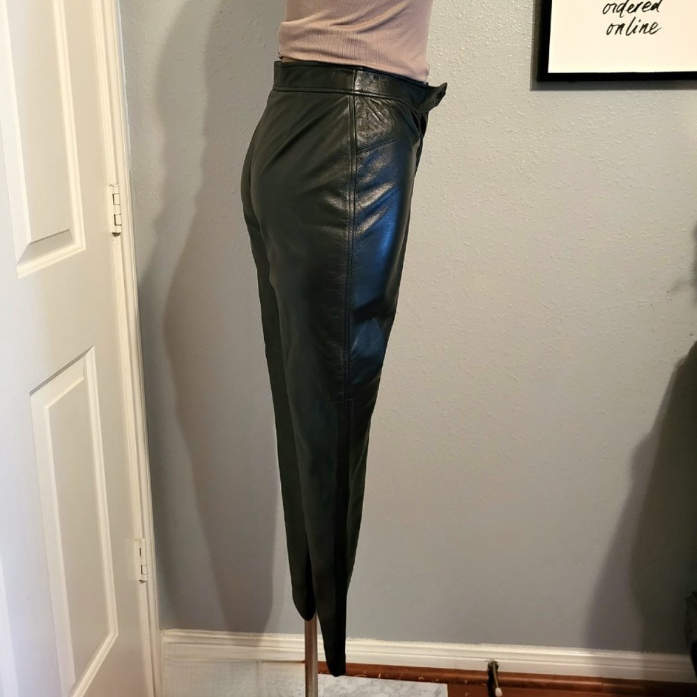 Burberry's Vintage Leather High Waisted Pants - Picture 4 of 16